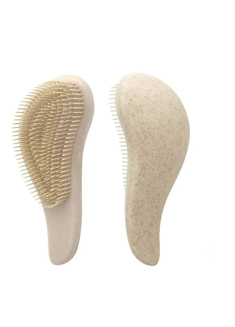 Набір гребінець і масажна щітка для волосся в мішечку бежевий No Brand (307061035)