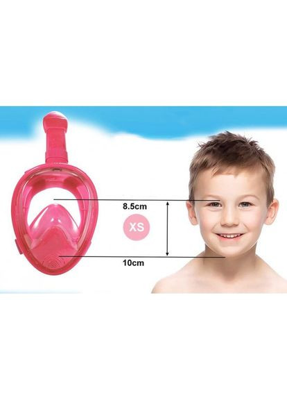 Детская маска для плавания + водонепроницаемый чехол Полнолицевая панорамная GTM (X/S) Розовая с креплением для кам Free Breath (272798731)