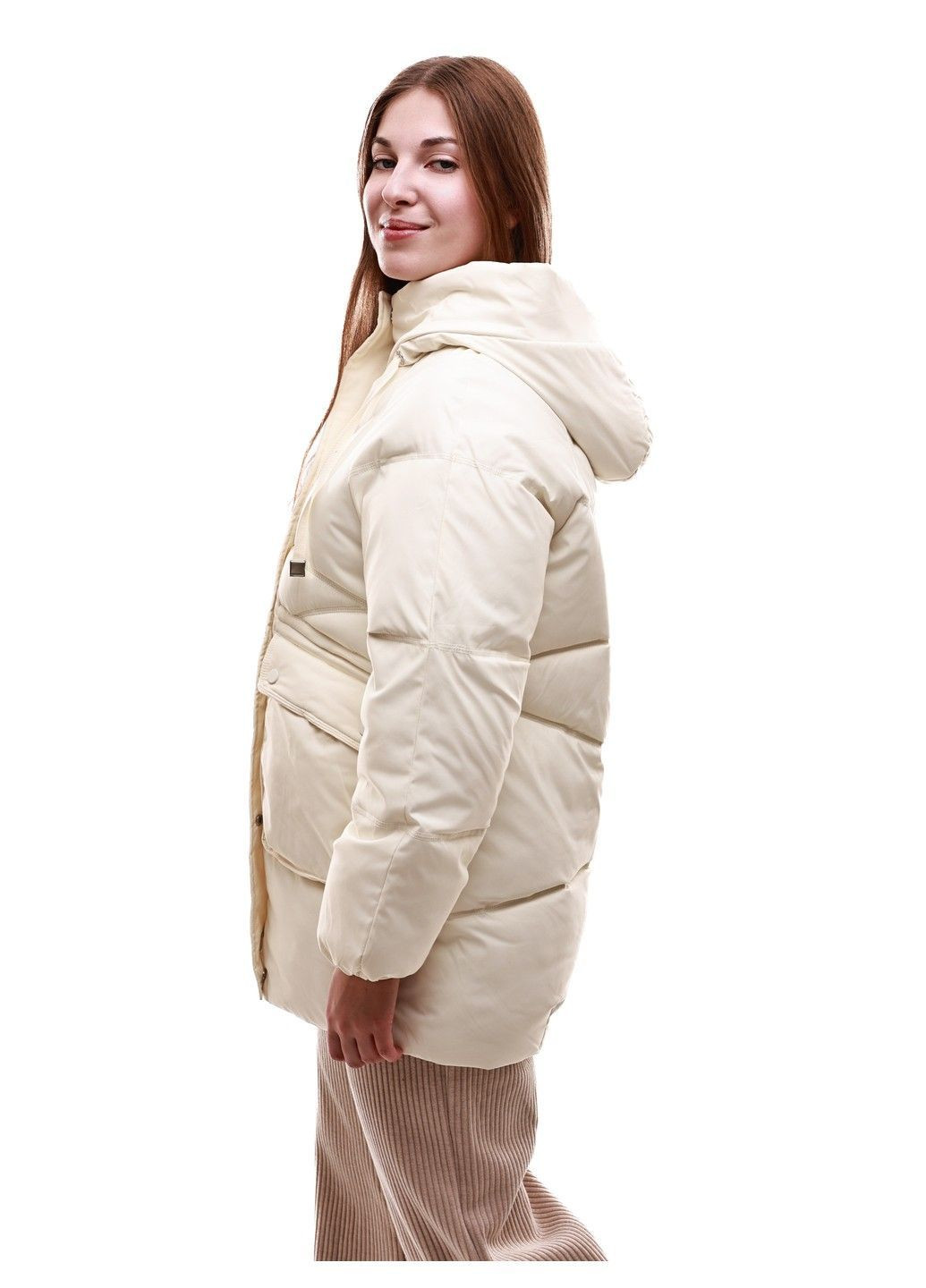 Молочна зимня куртка зимова жіноча No Brand