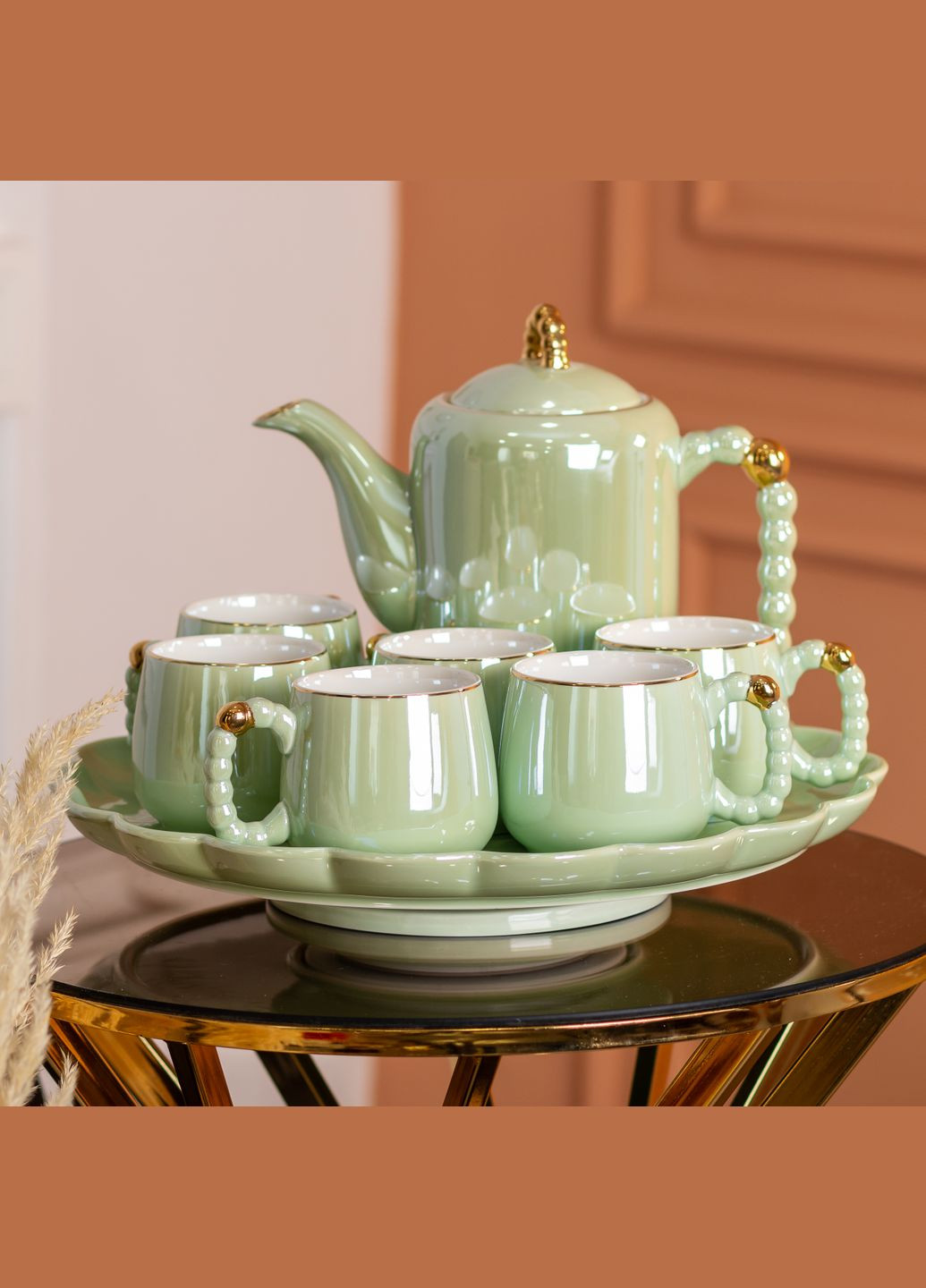 Чайный керамический сервиз на 6 персон 8 предметов, Yiwu (328440420)