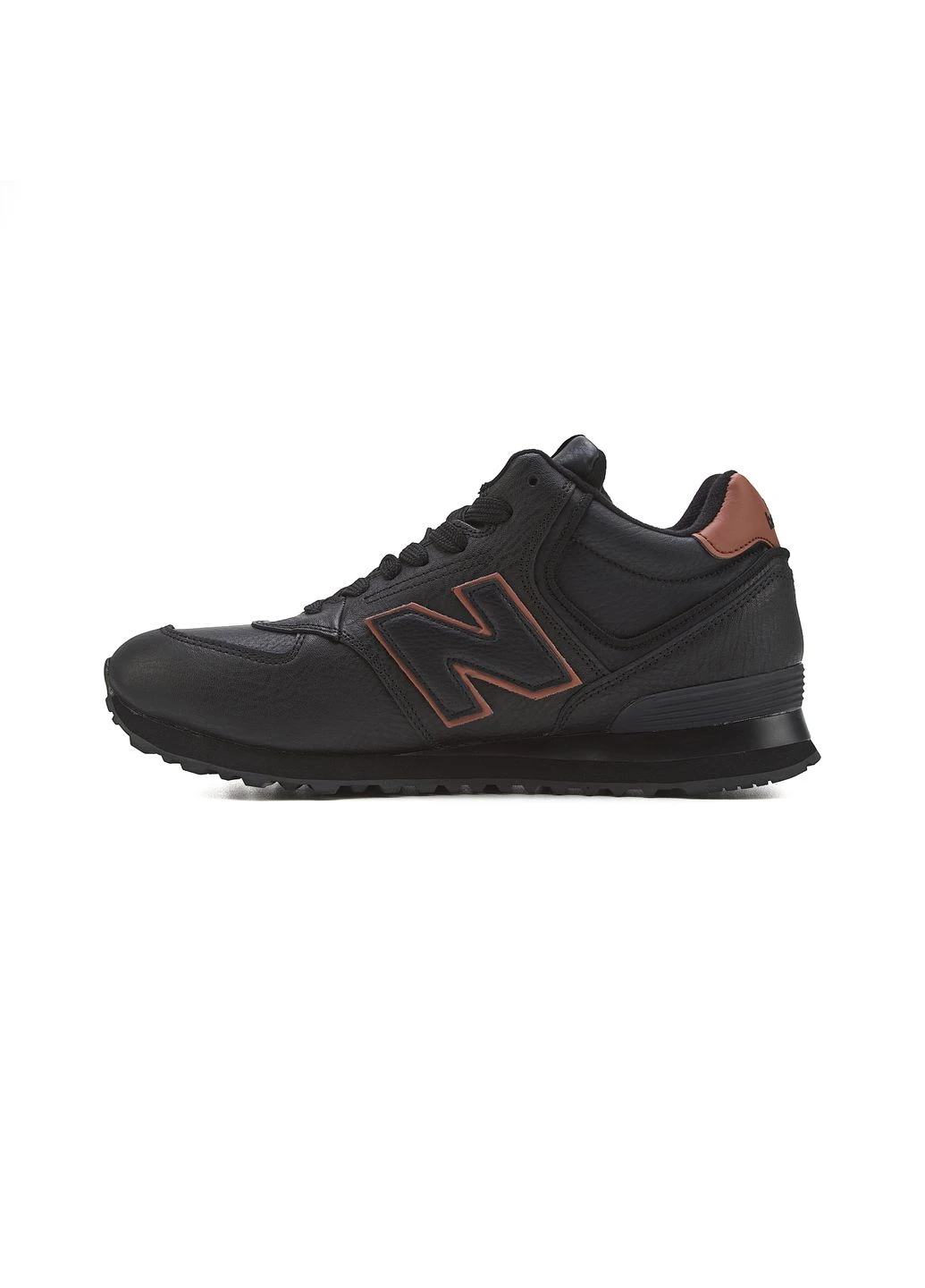 Чорні кросівки зимові чоловічі new balance 574 winter black brown fur | нью беланс 574 чорні коричневі з хутром зимовий No Brand