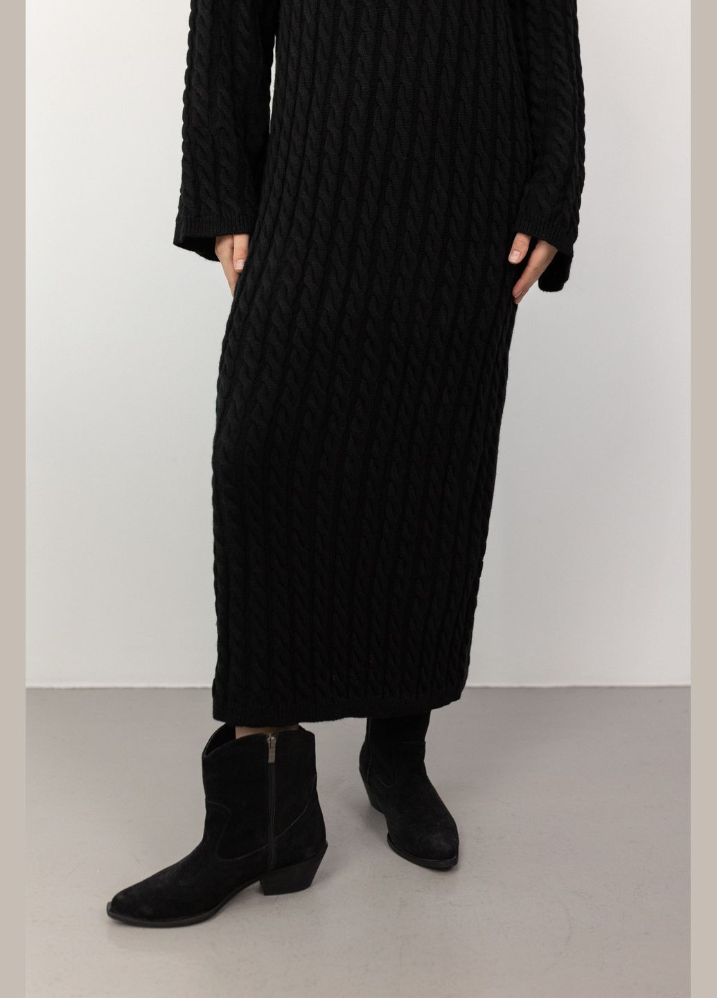 Чорна святковий, повсякденний, кежуал, вечірня сукня максі в косичку dr003 Twice