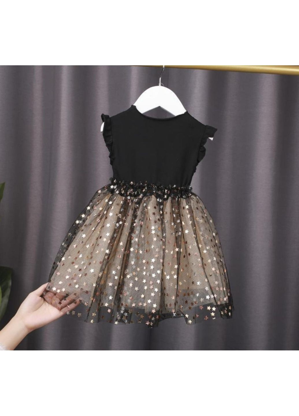 Чёрное детское платье для девочки черного цвета с фатином, на 2,3,4,5,6 лет A+ (370438993)