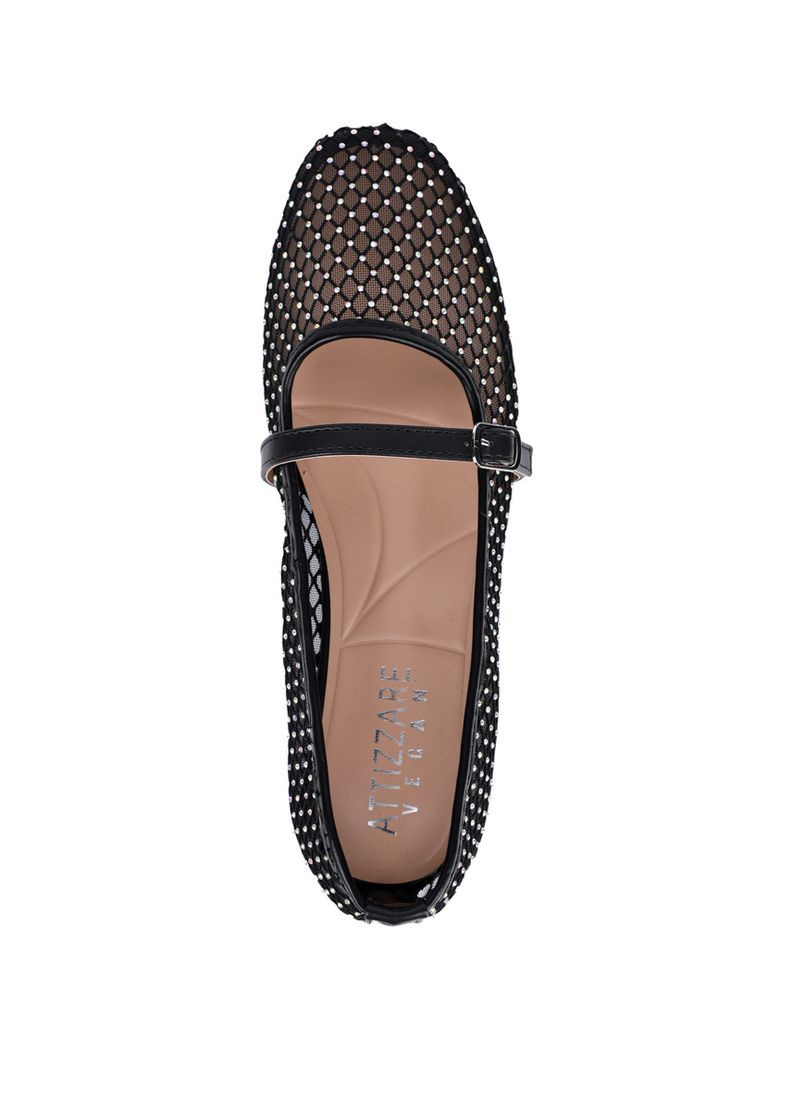 Женские женские балетки dj2808-aa бежевый ткань Attizzare | чёрные текстиль (330179855)