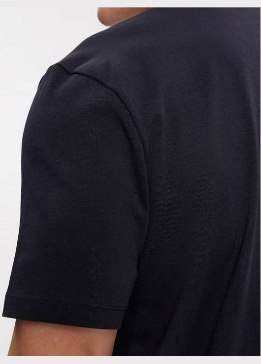 Черная мужская черная футболка с серим принтом в стиле hugo No Brand