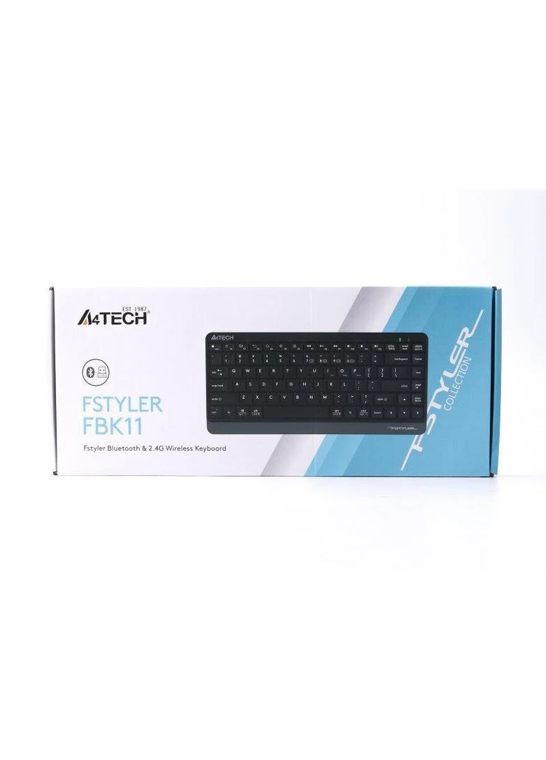 Клавіатура FBK11 Grey, бездротова, компактна, радіус дії 10 м A4Tech (354742432)