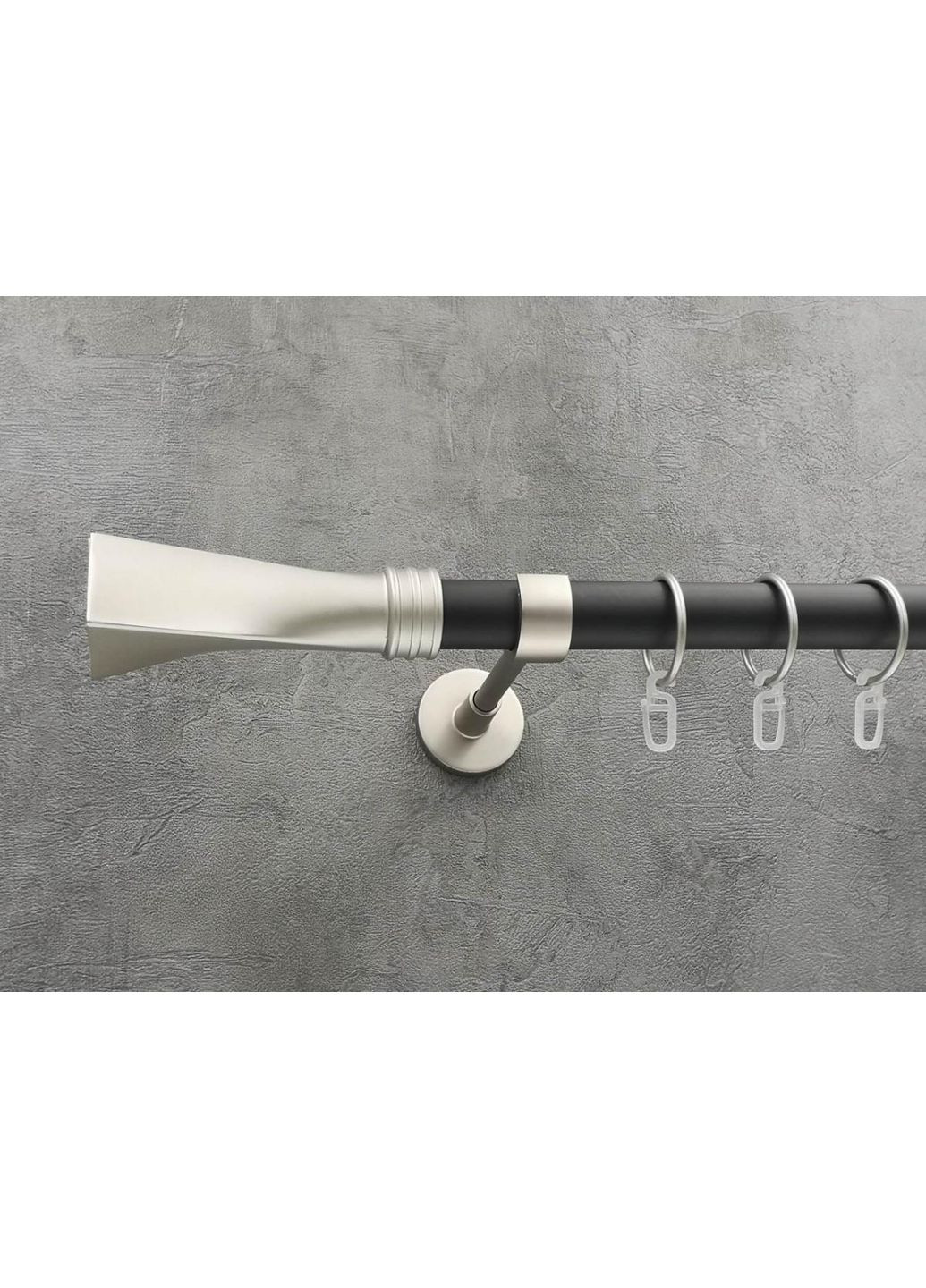 Карниз Свінг гладка штанга одинарний модерн 25 мм 300 см Сатин/Чорний матовий Quadrum (352782906)