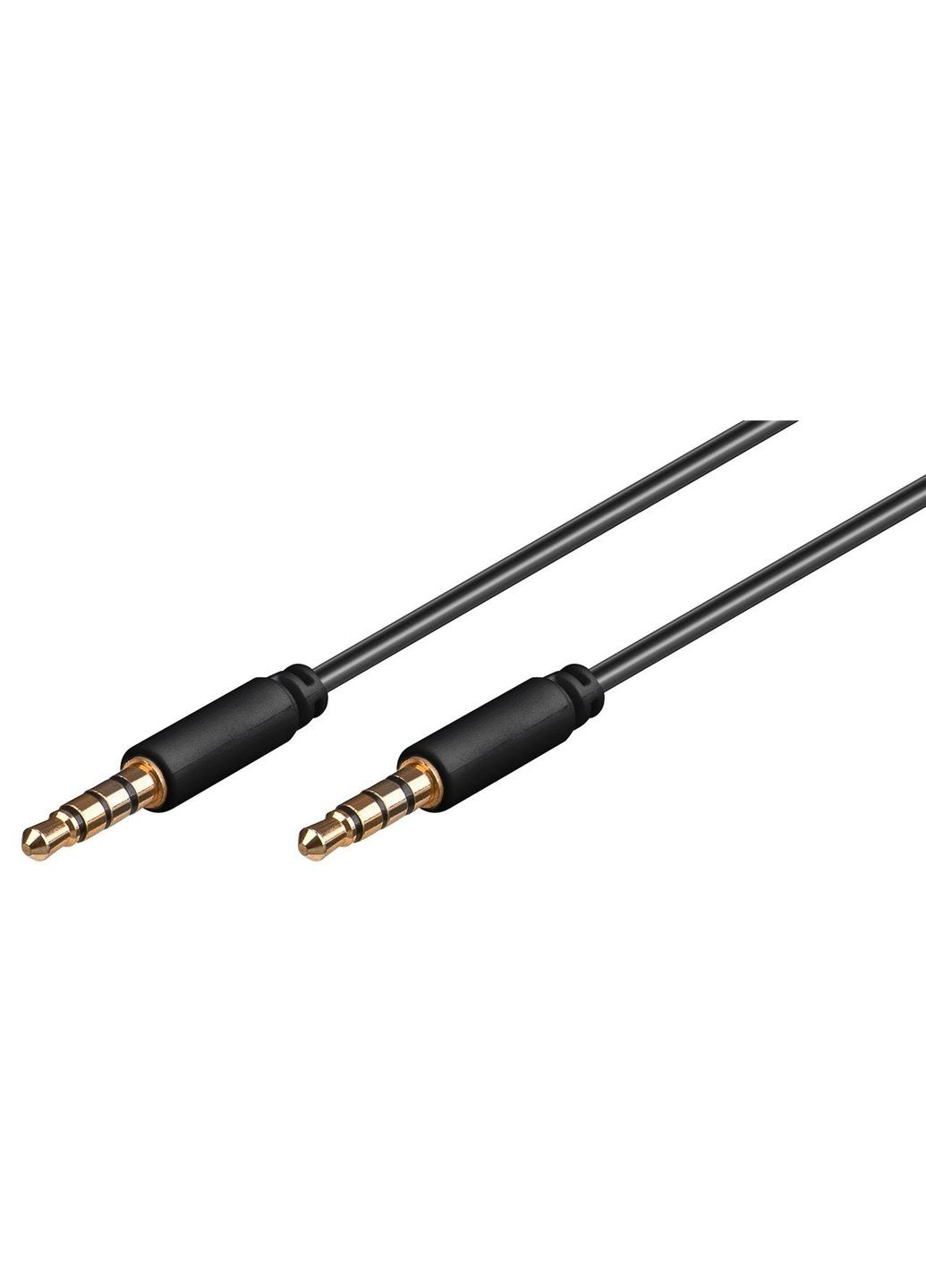 Кабель аудіо сигнальний Jack 3.5mm 4pin M/M (тато/тато) 3.0m Slim AWG28 Shielded Cu Gold Goobay (369645623)