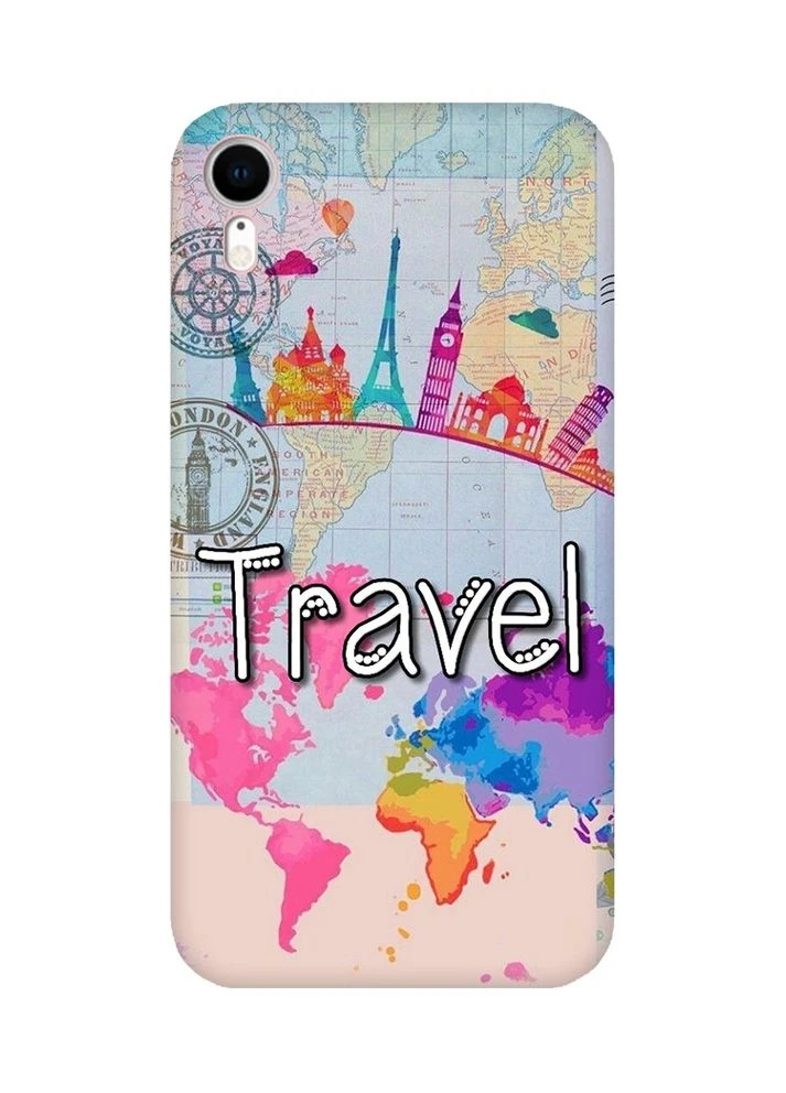Матовый чехол с розовыми боками на iPhone XR:: Путешествие. Travel (принт 321) Creative (360662629)