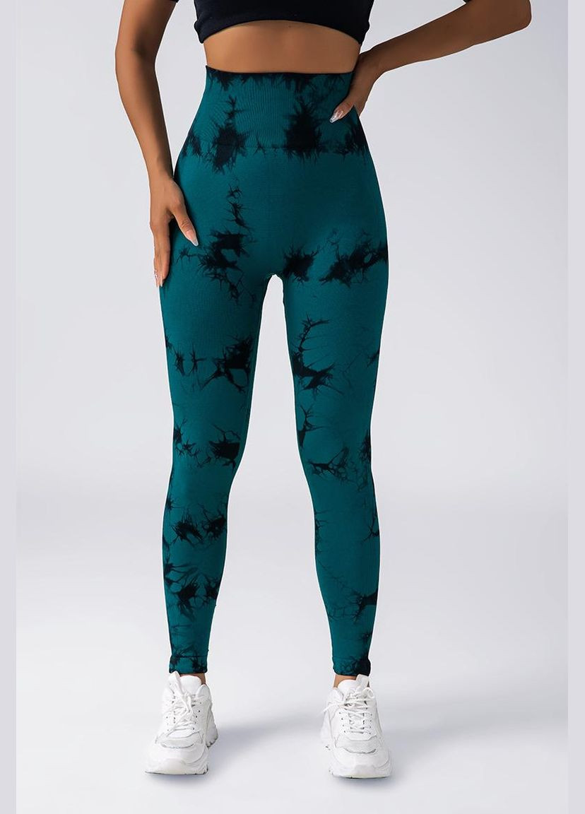 Лосины фитнес с эффектом push-up батал No Brand (322535720)