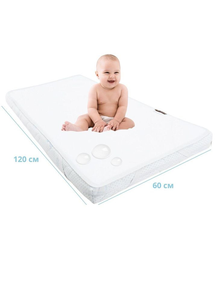 Наматрацник дитячий непромокальний 60х120 см у ліжечко з гумками по кутах бавовна з мембраною захисний PAPAELLA (342128806)
