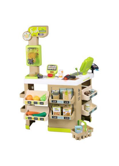 Игровой набор Интерактивный супермаркет Фреш с корзиной и сканером со световыми и звуковыми эффектами (350233) Smoby Інтерактивний супермаркет Фреш з кошиком та сканер (366258870)