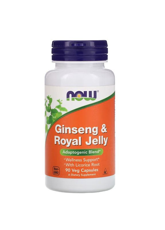 Натуральна добавка Ginseng & Royal Jelly, 90 вегакапсул Now (334891297)