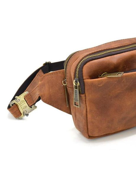 Чоловіча шкіряна сумка на пояс через плече для телефону та для документів маленька Коричневий 38660 TARWA (353302683)