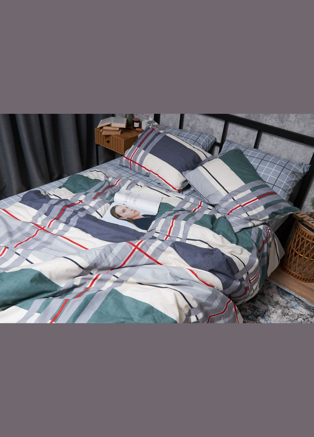 Комплект постільної білизни Бязь Gold Люкс «» Полуторний 143х210 наволочки 4х70х70 (MS-820004709) Moon&Star Cloudy (293147999)