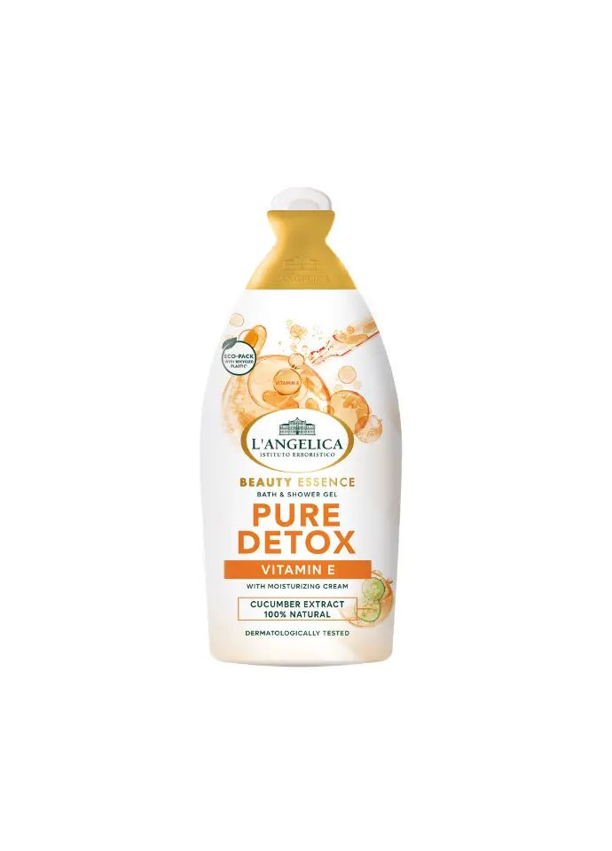 Крем-гель для душа с витамином E Beauty Essence Pure Detox 500 мл L'Angelica смягчение, увлажнение, успокоение, восстановление, очищение, питание (322190096)