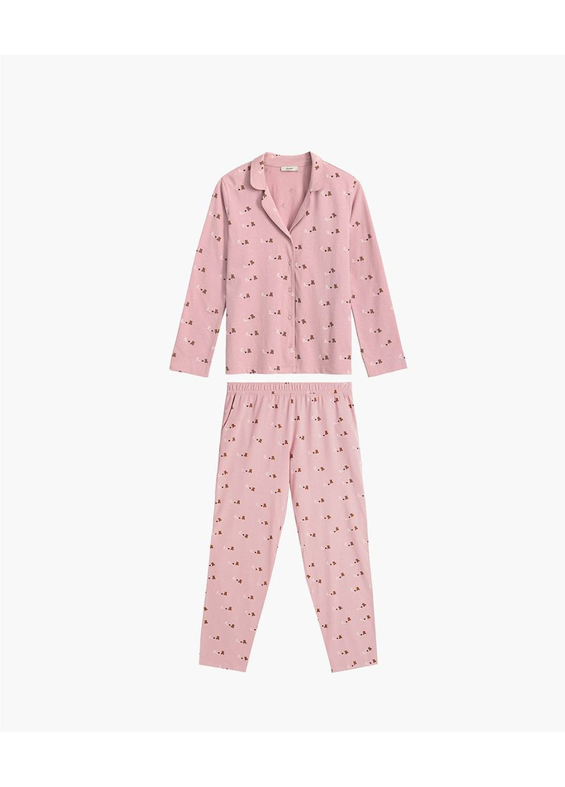 Рожева всесезон піжама жіноча бавовняна сорочка і штани nlp 484 сорочка + брюки Atlantic