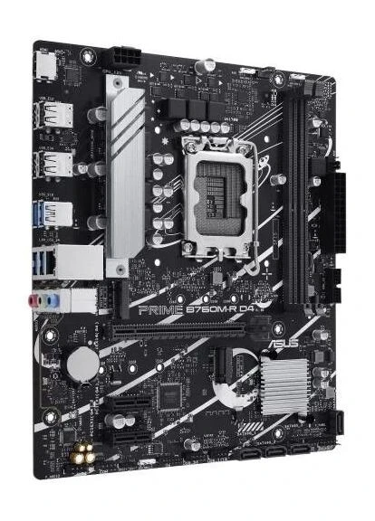 Материнська плата LGA1700, PRIME B760M-R D4, B760, 2xDDR4, Int.Video(CPU), 4xSATA3, 2xM.2, 1xPCI-E 4.0 x16, 2xPCI-E 4.0 x1, Asus (395354809)