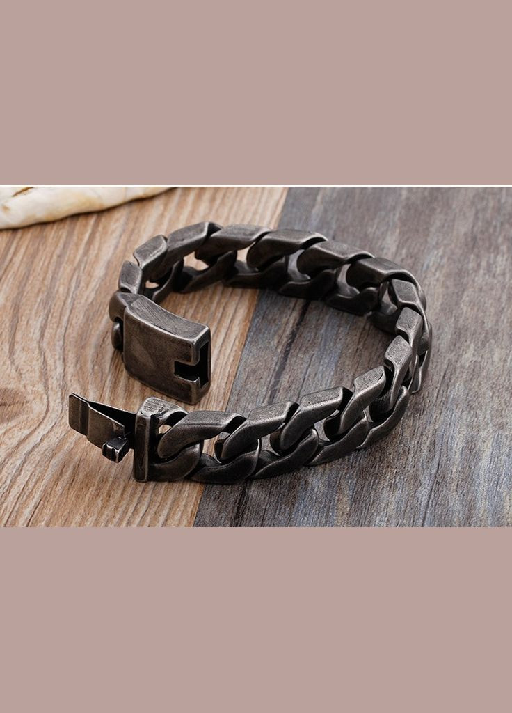 Браслет чоловічий сталевий на руку широкий чорний Avalon KB 76210 (331173210)