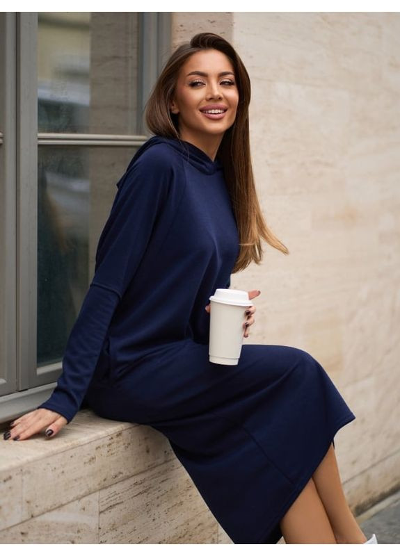 Темно-синее платье 15364 темно-синее ISSA PLUS однотонное