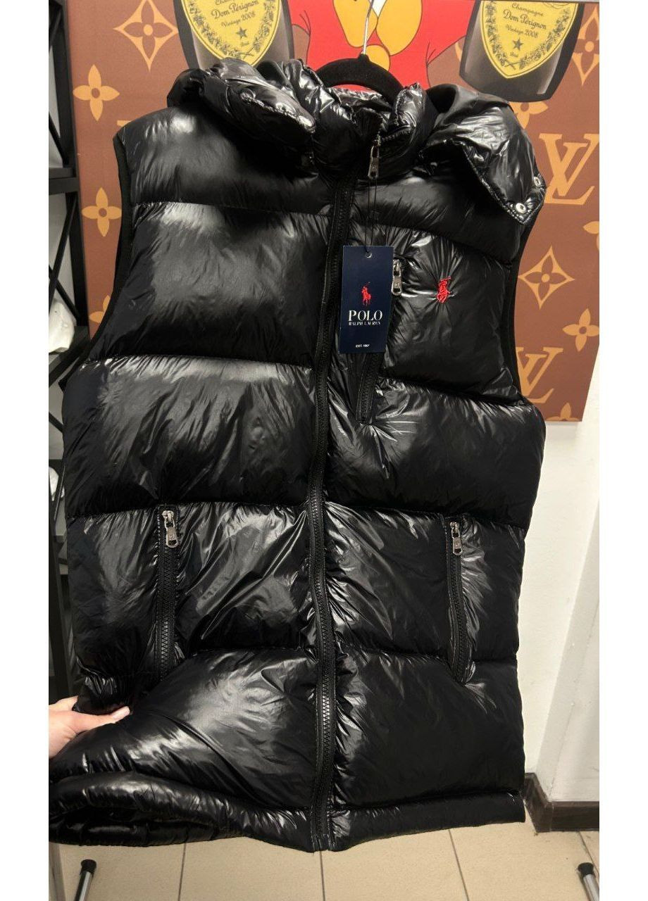 Жилетка со сьемным капюшонм черная матовая в стиле polo ralph lauren No Brand (366352307)