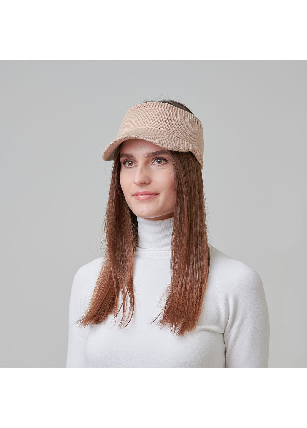 Козирок жіночий віскоза бежевий ZOE LuckyLOOK 955-203 (322782361)