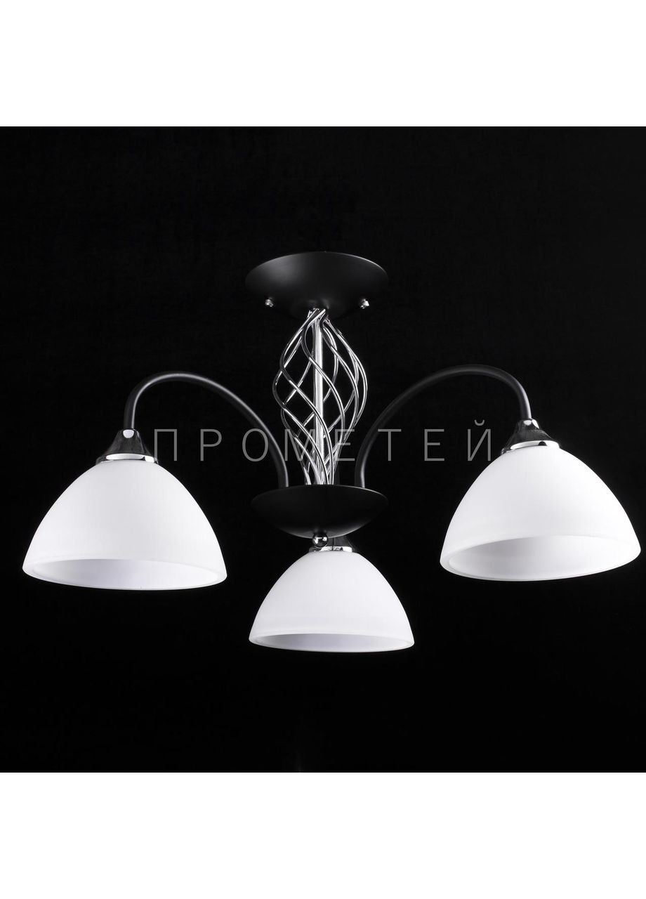 Люстра на 3 лампочки (черный). N1702/3/BK+CH No Brand (352229977)
