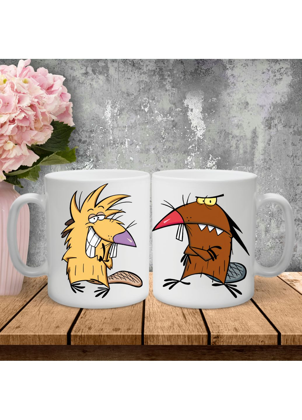 Парні чашки з принтом - Злюки Бобри! Hand Made (361264715)