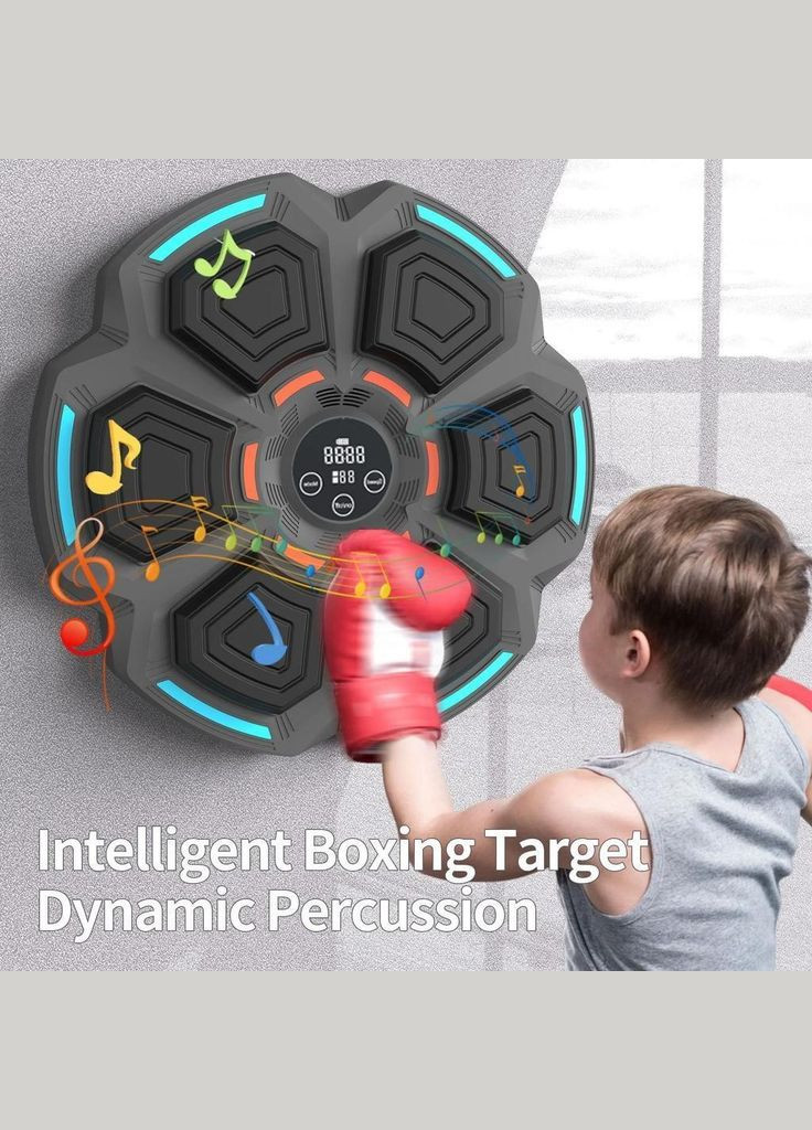 Боксерський тренажер настінний інтелектуальна музична груша для боксу з LED підсвіткою (R051293) No Brand (330778565)