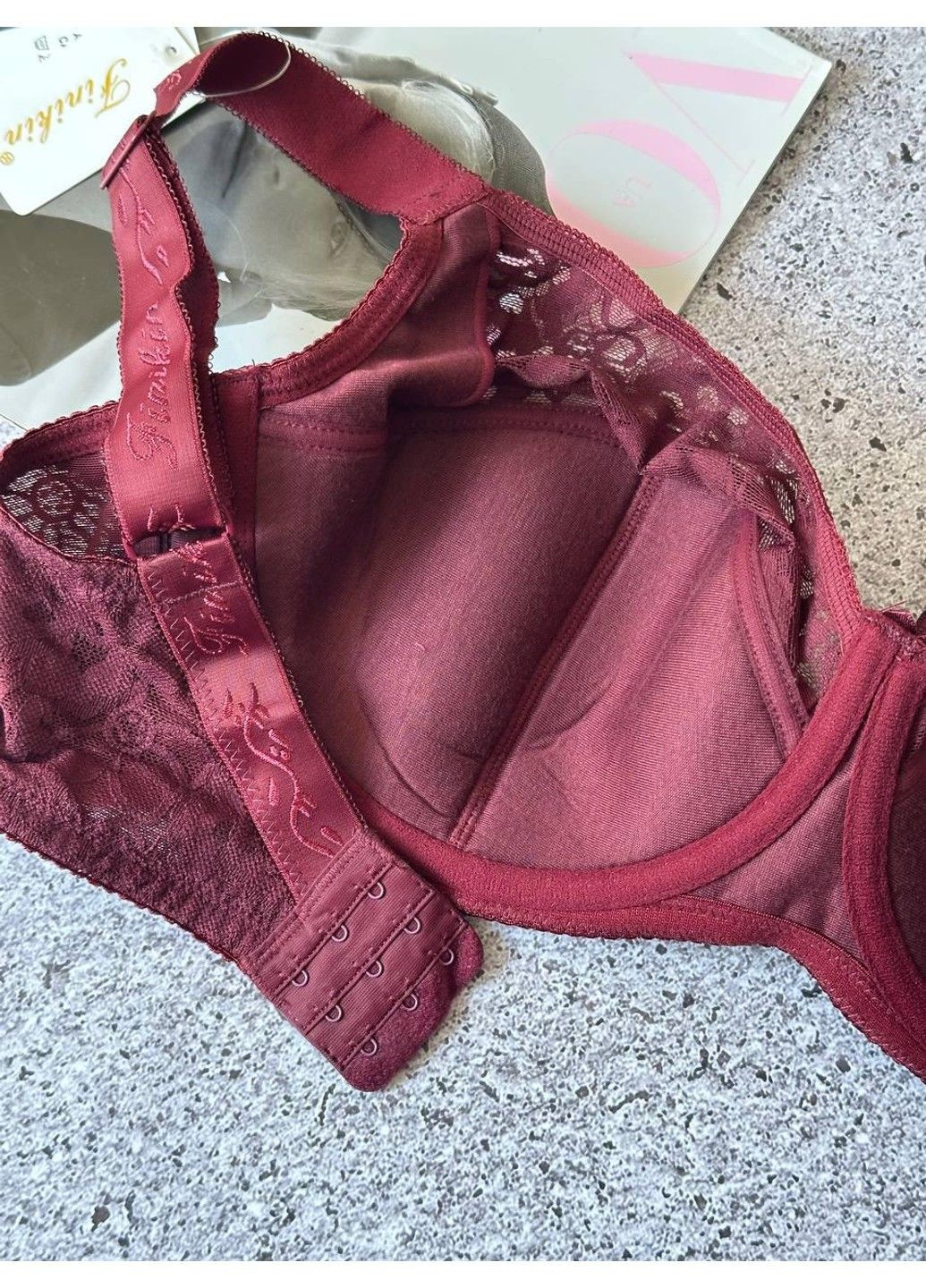 Бордовий бюстгальтер на кісточках бордовий Finikin