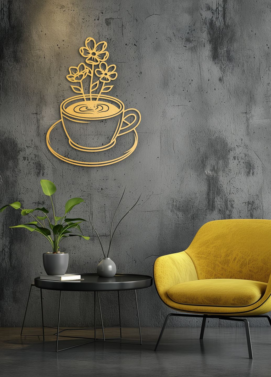 Сучасна картина на кухню, декоративне панно з дерева "Ромашковий чай", стиль лофт 30х23 см Woodyard (292013747)