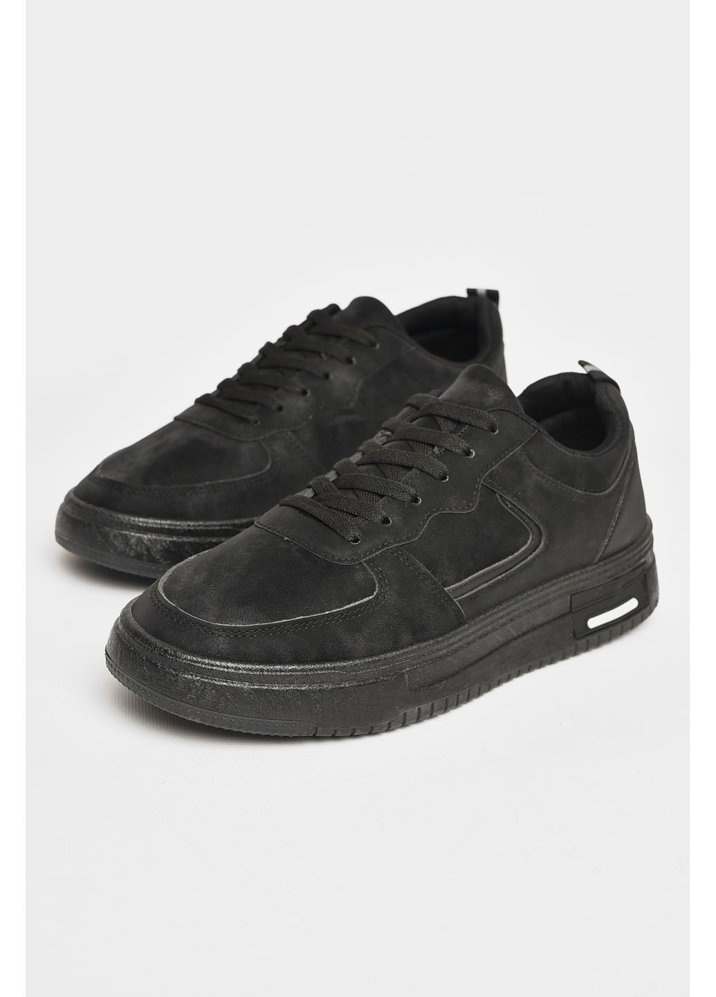 Чорні Осінні кросівки чоловічі чорного кольору на шнурівці Let's Shop