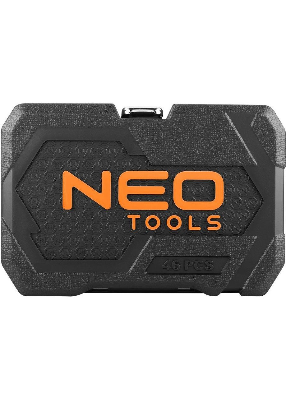 Набор инструментов, Набор торцевых головок, 46шт, 1/4", CrV, кейс (10-004) Neo Tools (360415903)