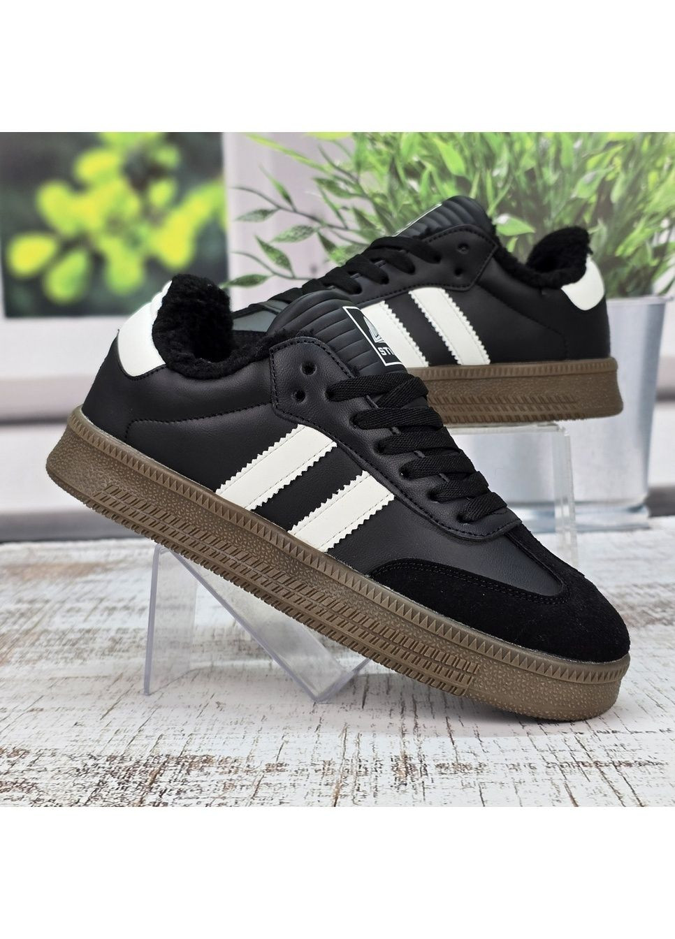 Кросівки чоловічі зимові чорні з коричневим на хутрі Stilli (369504758)