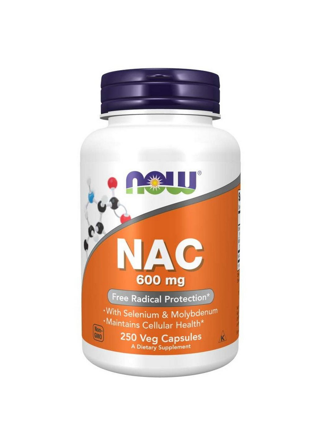 Амінокислота NAC 600 mg, 250 вегакапсул Now (293338605)