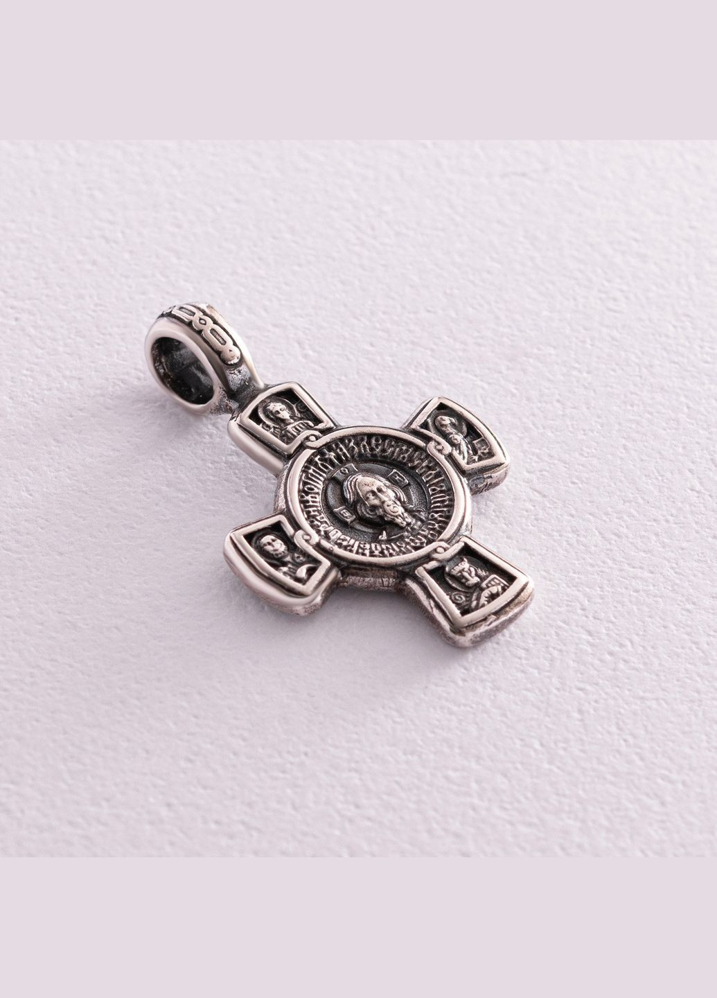 Серебряный крест с чернением Спас. Касперовская икона Божией Матери 13373 Oniks (264024617)