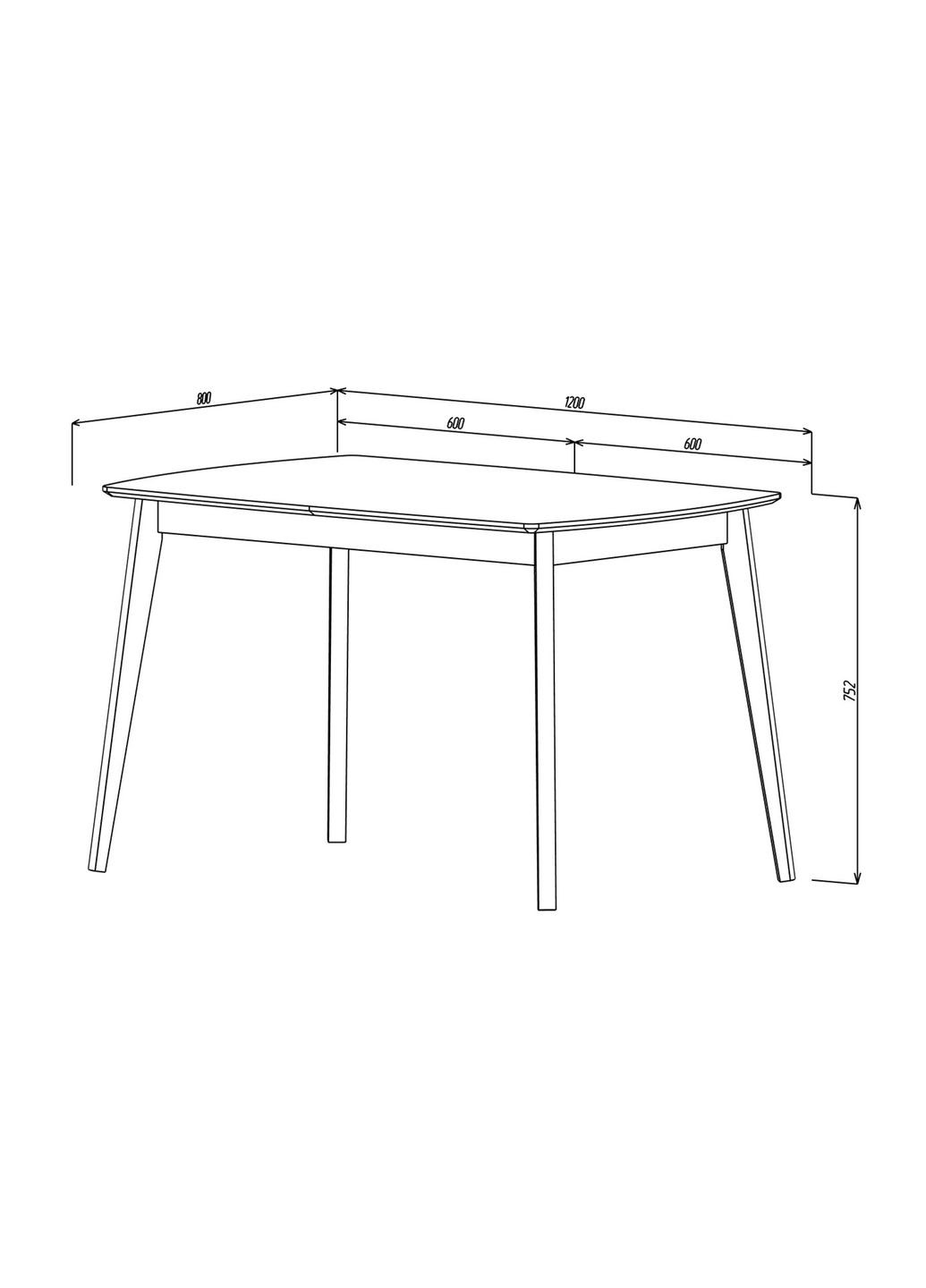 Стіл обідній Exen 120х80 см Кремовий Intarsio (372178929)