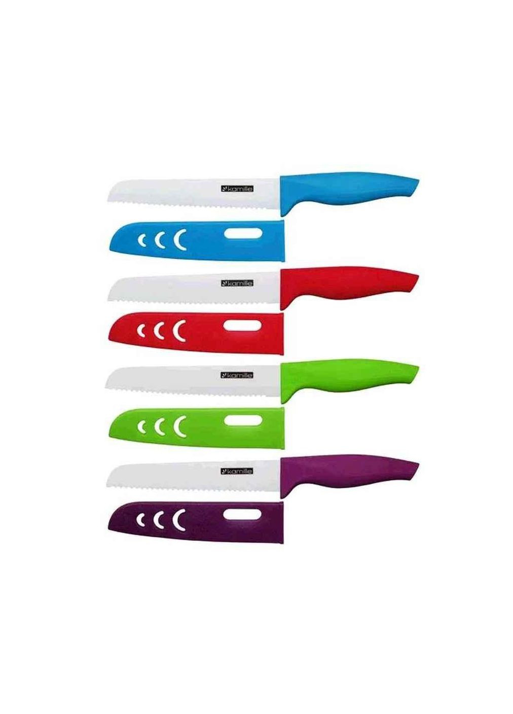 Нож для хлеба с ручкой из ABSTPR soft-touch и чехлом (лезвие 15см, рукоятка 12.5см; в ассорти) керамика ТМ Kamille (304992858)