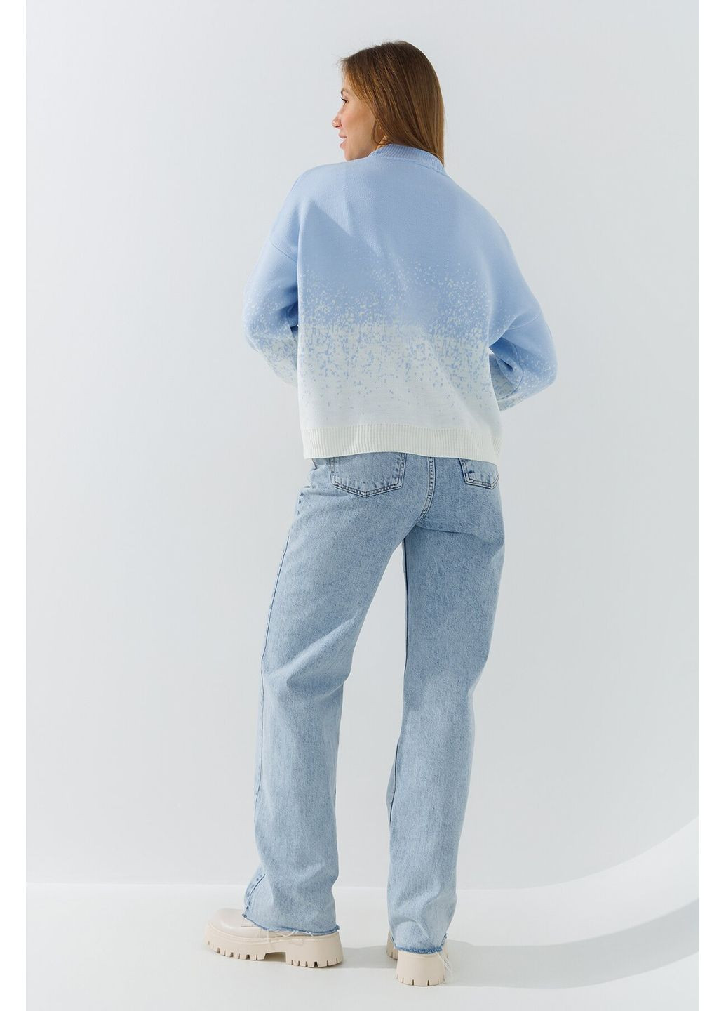 Блакитний зимовий джемпер з візерунком жіночий on me 10976 shop (2000990800763) Park Karon