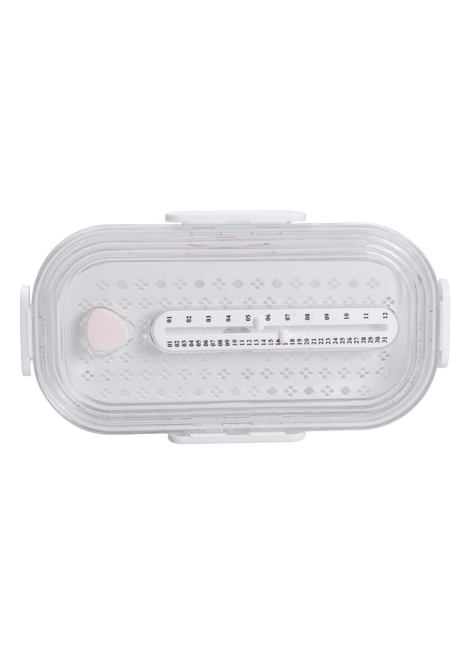 Контейнер для їжі пластиковий 32.5х17.5х6 см харчовий контейнер з індикатором дати 1 л Білий Yiwu (353304564)