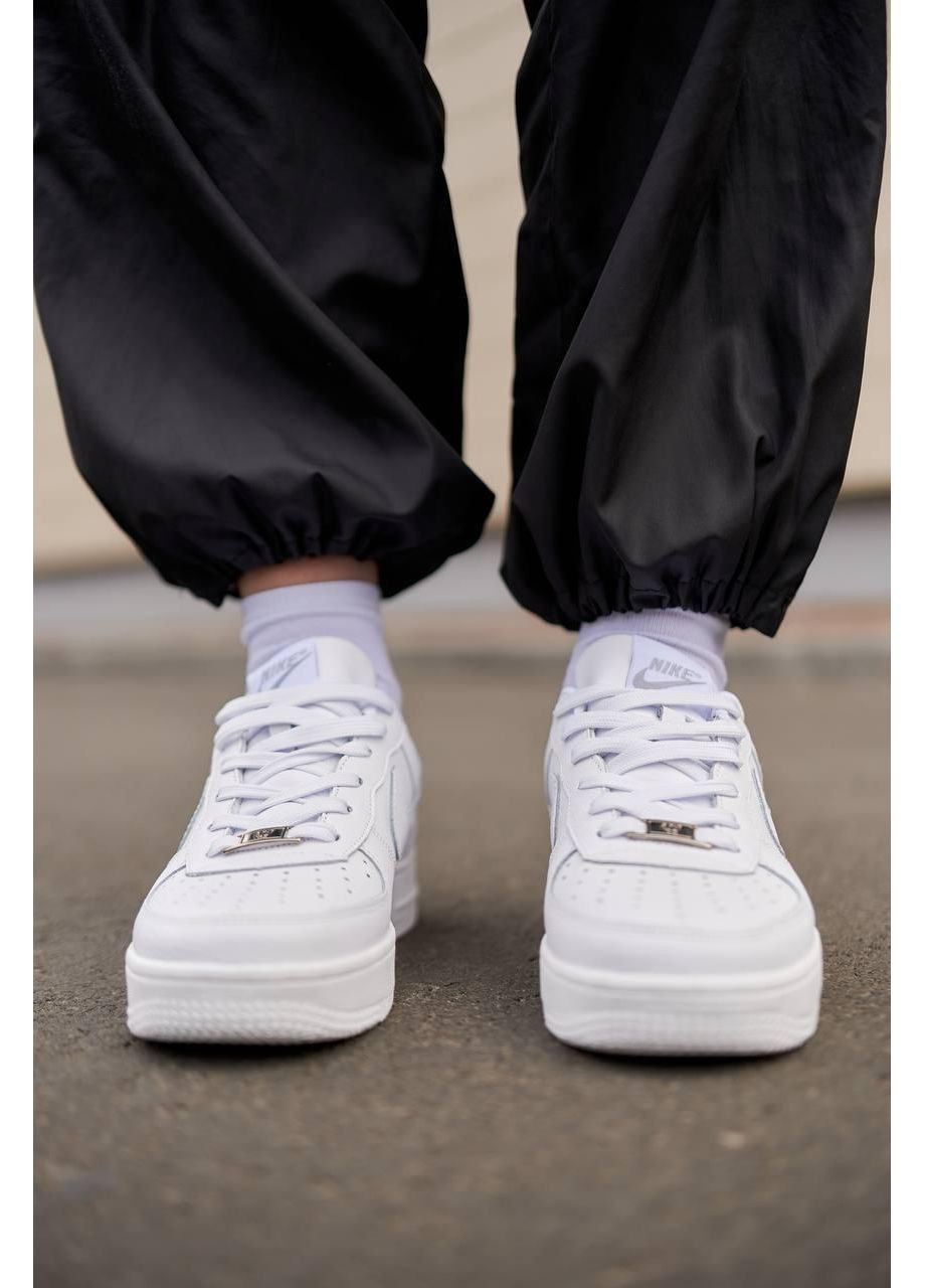 КРОССОВКИ ЖЕНСКИЕ NIKE AIR FORCE 1 CLASSIC WHITE НАЙК АИР ФОРС 1 ПРЕМИУМ No Brand белые демисезоны (369389443)