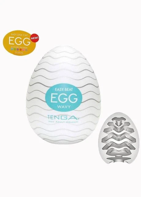 Мастурбатор чоловічий яйце Egg Wavy + мастило (R-INT 0043B-VS) Tenga (302747460)