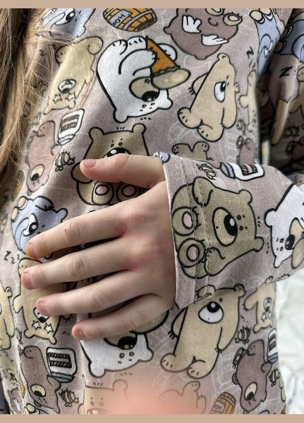 Бежевая пижама для девочки (подростковая) hc (h001-6076-024-2-1) No Brand