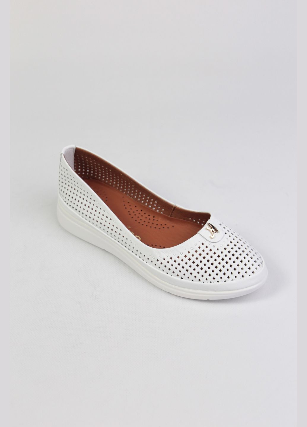 Женские балетки Benito | белые однотонные натуральная кожа (335007186)