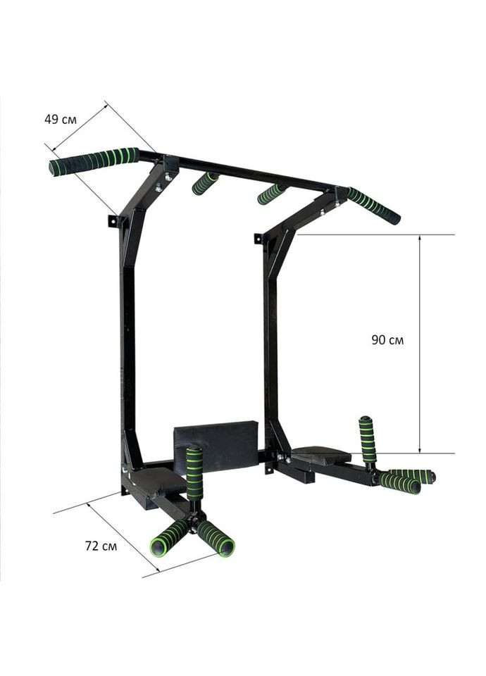 Тренажер турнік з підйомними брусами Iron Pro 4 в 1 NE-TR-5B, з м'якими ручками, No Brand (329897350)