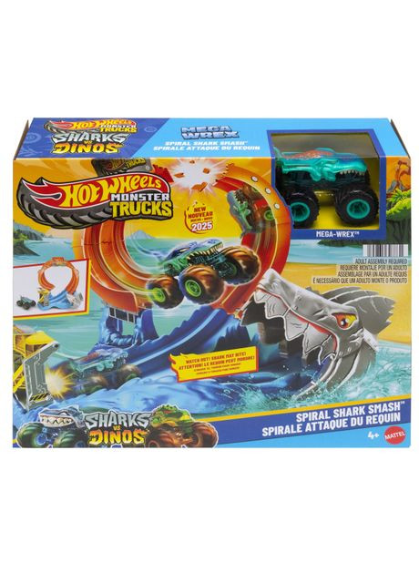 Трек-игровой набор Monster Trucks Монстро-атака акулы (JFR08) Hot Wheels (368766604)