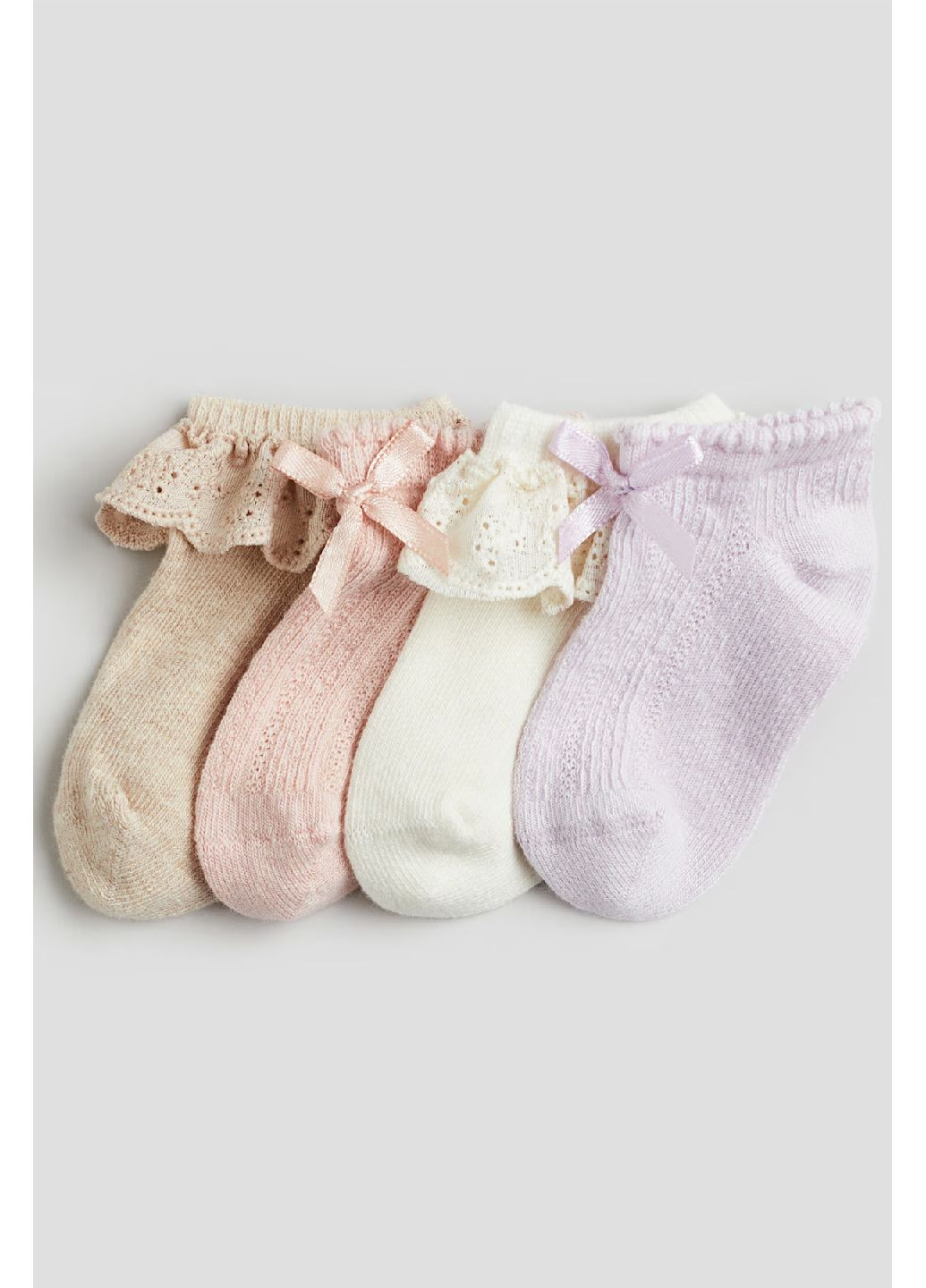 Комбіновані шкарпетки (4 пари) H&M однотонні (332767436)