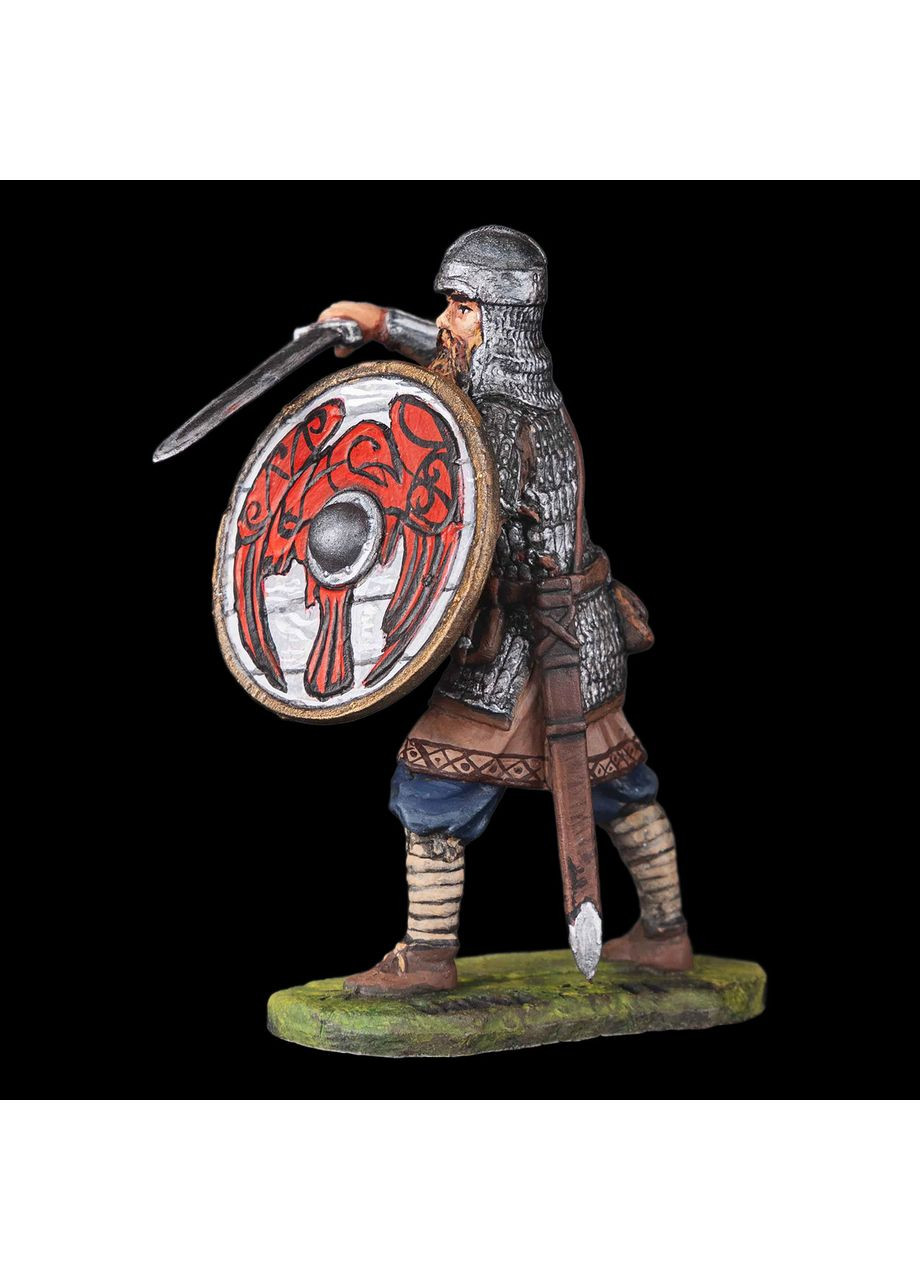 Статуетка фарбована Вікінг із мечем 6,5 см з металу та олова, колекційна, антикваріат, подарунок колекціонеру Artfactory (361860858)