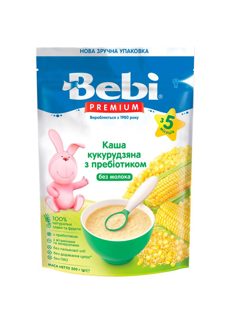 Безмолочна каша Premium Кукурудзяна, 200 г Bebi (331790100)