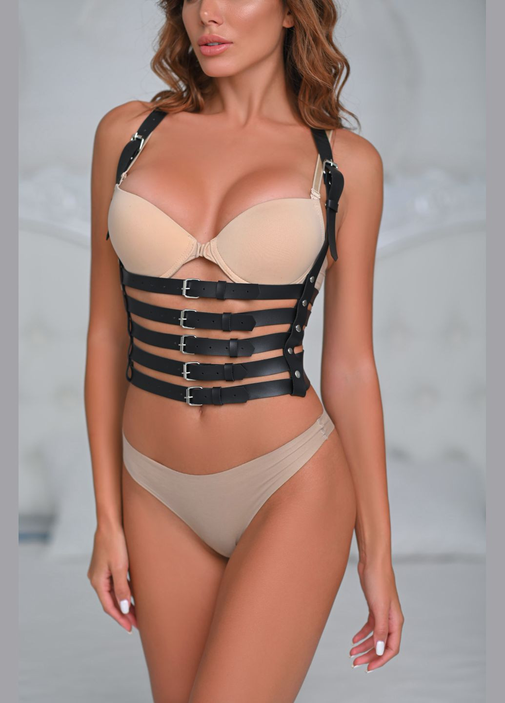 Натуральна шкіра портупея корсет Needle 282 No Brand (296666448)